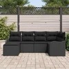 Lauko baldų komplektas Sodo Sofų Rinkinys 6 pcs Juoda poliratanas