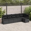 Lauko baldų komplektas Sofos komplektas 6 pcs Juoda poliratanas