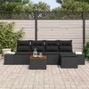 Lauko baldų komplektas Sodo Sofų Rinkinys su saugykla 6 pcs Juoda poliratanas