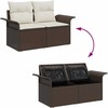 Lauko baldų komplektas Sodo Sofų Rinkinys su pagalve su saugykla 6 pcs Poli ratanas