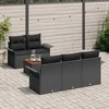 Lauko baldų komplektas Sodo Sofų Rinkinys su pagalve 6 pcs Juoda poliratanas