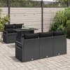 Sodo Sofų Rinkinys su saugykla 6 pcs Juoda poliratanas