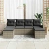 Sodo Sofų Rinkinys su pagalve 6 pcs Pilka Poli ratanas