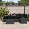 Sodo Sofų Rinkinys su saugykla 6 pcs Juoda Poli ratanas