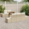 Lauko baldų komplektas Sodo Sofų Rinkinys su saugykla 6 pcs Smėlio Poli ratanas