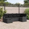 Sodo Sofų Rinkinys su pagalve 6 pcs Juoda Poli ratanas