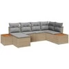 Lauko baldų komplektas Sodo Sofų Rinkinys su pagalve 6 pcs Smėlio poliratanas
