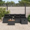 Sodo Sofų Rinkinys su pagalve 6 pcs Juoda poliratanas