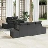Sofos komplektas su pagalve 6 pcs Juoda poliratanas