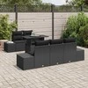 Sofos komplektas su pagalve 6 pcs Juoda poliratanas