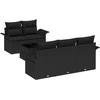 Sodo Sofų Rinkinys 6 pcs Juoda Poli ratanas, plienas ir stiklas