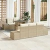Sodo Sofų Rinkinys su pagalve 6 pcs Bežinė ir kreminė