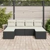 Sodo Sofų Rinkinys su pagalve 6 pcs Juoda Poli ratanas