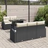 Sodo Sofų Rinkinys su pagalve 6 pcs Juoda Poli ratanas