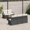 Lauko baldų komplektas Sodo Sofų Rinkinys 6 pcs Juoda ir kreminė poliratanas