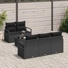Sofos komplektas su pagalve 6 pcs Juoda poliratanas