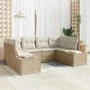 Sodo Sofų Rinkinys 6 pcs Bežinė ir kreminė Poli ratanas