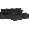 Lauko baldų komplektas Sodo Sofų Rinkinys su saugykla 6 pcs Juoda Poli ratanas