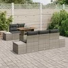 Sodo Sofų Rinkinys su saugykla 6 pcs Pilka Poli ratanas