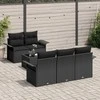 Lauko baldų komplektas Sofos komplektas su pagalve 6 pcs Juoda poliratanas