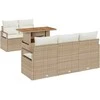 Sodo Sofų Rinkinys su saugykla 6 pcs Smėlio Poli ratanas