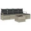 Sofos komplektas su pagalve 6 pcs Šviesiai pilka poliratanas