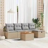 Lauko baldų komplektas Sodo Sofų Rinkinys su pagalve 6 pcs Smėlio poliratanas