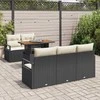 Lauko baldų komplektas Sodo Sofų Rinkinys su saugykla 6 pcs Juoda Poli ratanas
