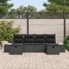 Sodo Sofų Rinkinys su pagalve 6 pcs Juoda poliratanas