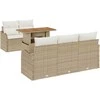 Sodo Sofų Rinkinys su saugykla 6 pcs Smėlio Poli ratanas