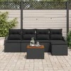 Lauko baldų komplektas Sodo Sofų Rinkinys su pagalve 6 pcs Juoda poliratanas
