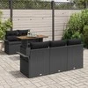 Sodo Sofų Rinkinys su pagalve 6 pcs Juoda poliratanas