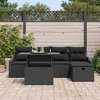 Sodo Sofų Rinkinys su pagalve 6 pcs Juoda Poli ratanas