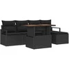 Sodo Sofų Rinkinys 6 pcs Juoda ir Ruda