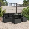 Sodo Sofų Rinkinys su pagalve 6 pcs Juoda