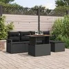 Sodo Sofų Rinkinys 6 pcs Juoda ir Ruda