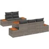 Sodo Sofų Rinkinys su saugykla 6 pcs Pilka Poli ratanas
