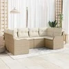 Sodo Sofų Rinkinys 6 pcs Smėlio ir balta Poli ratanas
