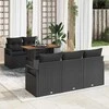 Sodo Sofų Rinkinys su saugykla 6 pcs Juoda Poli ratanas