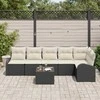 Sodo Sofų Rinkinys su pagalve 7 pcs Juoda Poli ratanas
