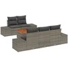 Lauko baldų komplektas Sodo Sofų Rinkinys su saugykla 6 pcs Pilka poliratanas