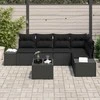 Lauko baldų komplektas Sodo Sofų Rinkinys 6 pcs Juoda poliratanas