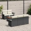 Lauko baldų komplektas Sodo Sofų Rinkinys su pagalve 6 pcs Juoda poliratanas