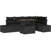 Sodo Sofų Rinkinys su saugykla 6 pcs Juoda Poli ratanas