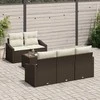 Sofos komplektas 6 pcs Ruda ir grietinėlė poliratanas