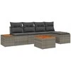 Lauko baldų komplektas Sodo Sofų Rinkinys su pagalve 6 pcs Pilka Poli ratanas