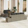 Sodo valgomojo komplektas su pagalve 6 pcs Pilka ir ruda