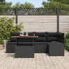 Sodo Sofų Rinkinys su pagalve 6 pcs Juoda
