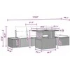 Sodo valgomojo komplektas su pagalve 6 pcs Juoda ir Ruda
