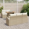 Sodo Sofų Rinkinys su pagalve 6 pcs smėlio ir kreminės spalvos